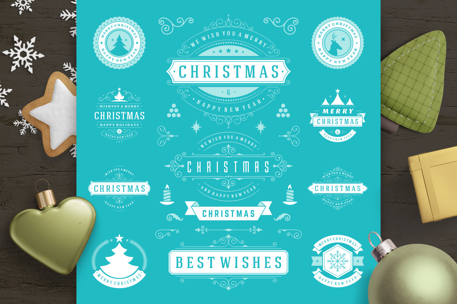 Christmas 30 Labels and Badges Christmas 30 Labels and Badges