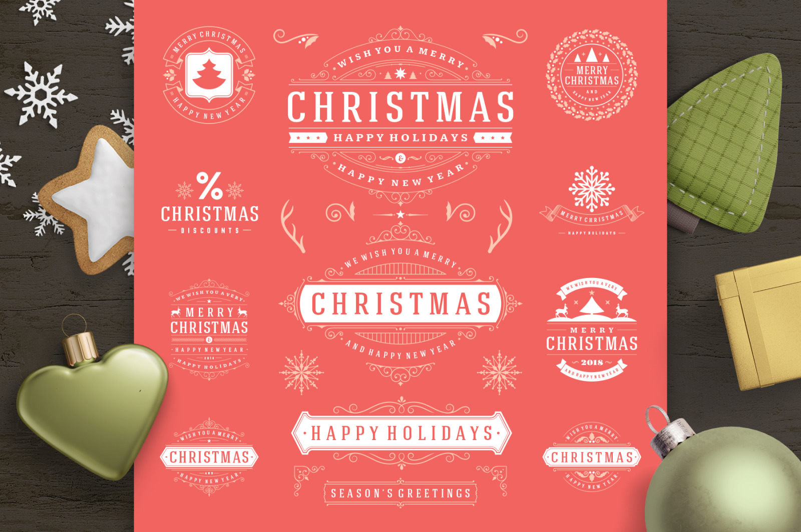 Christmas 30 Labels and Badges Christmas 30 Labels and Badges