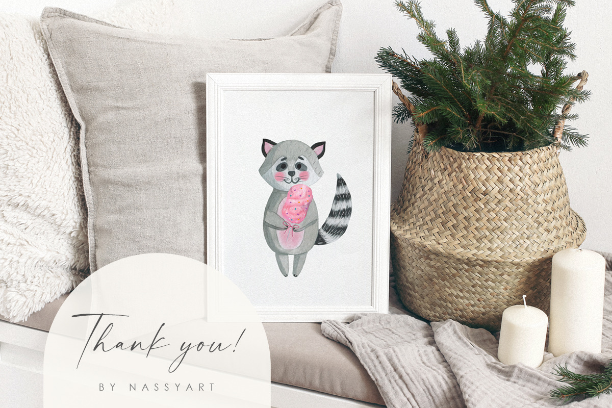 Watercolor Animal Nursery Clip Art Watercolor Animal Nursery Clip Art