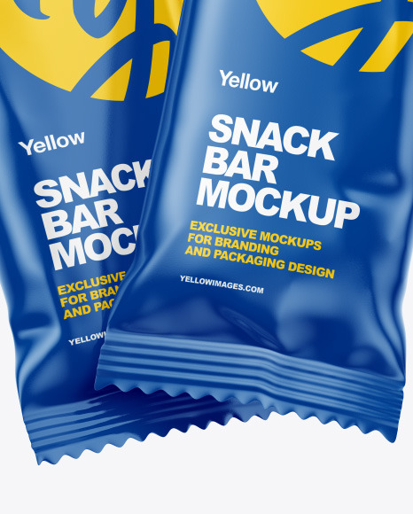 Two Matte Snack Bars Mockup