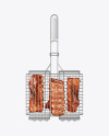 Portable Grilling Basket w/ Meat Mockup