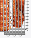 Portable Grilling Basket w/ Meat Mockup