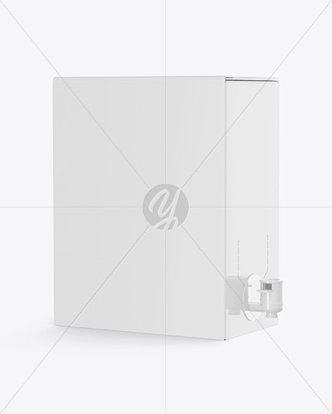 Glossy Paper Box with Wine Mockup