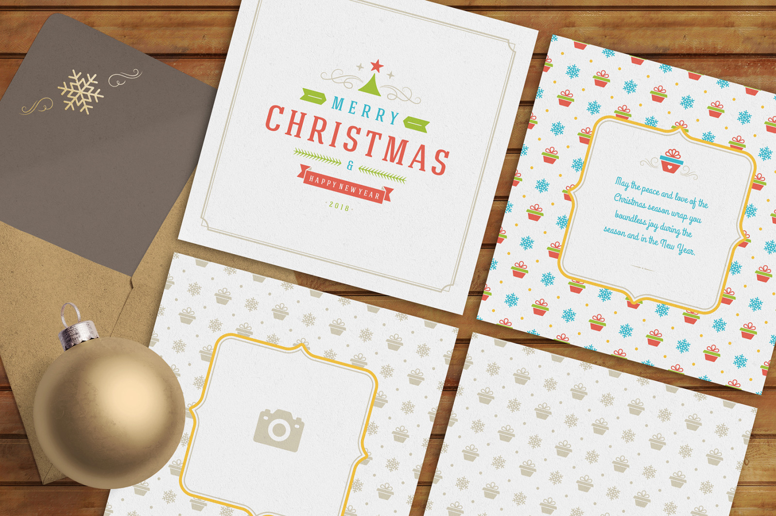 5 Christmas Greeting Cards 5 Christmas Greeting Cards