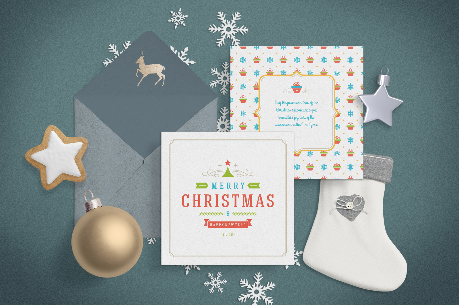 5 Christmas Greeting Cards 5 Christmas Greeting Cards