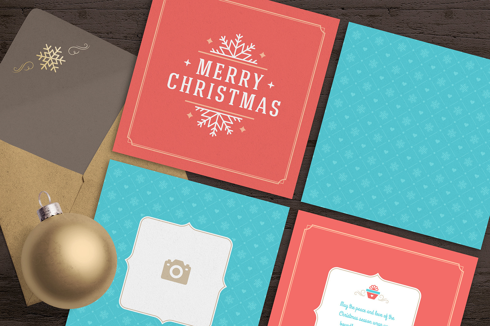 5 Christmas Greeting Cards 5 Christmas Greeting Cards