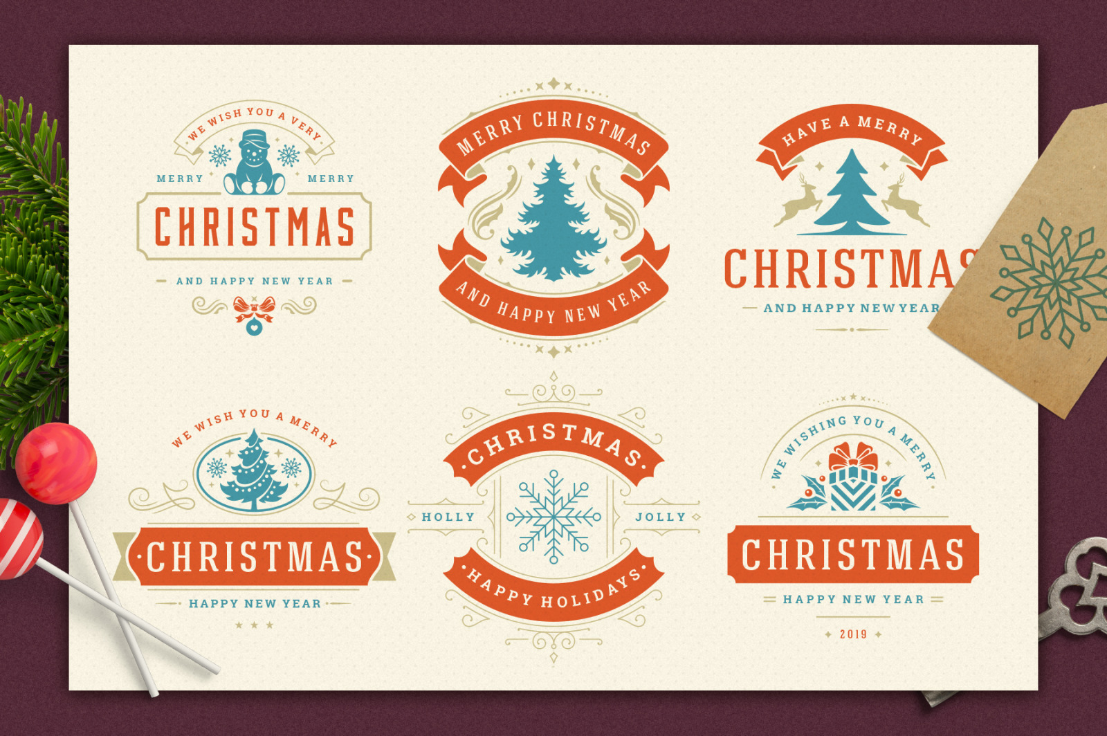 Christmas Retro Design Bundle Christmas Retro Design Bundle