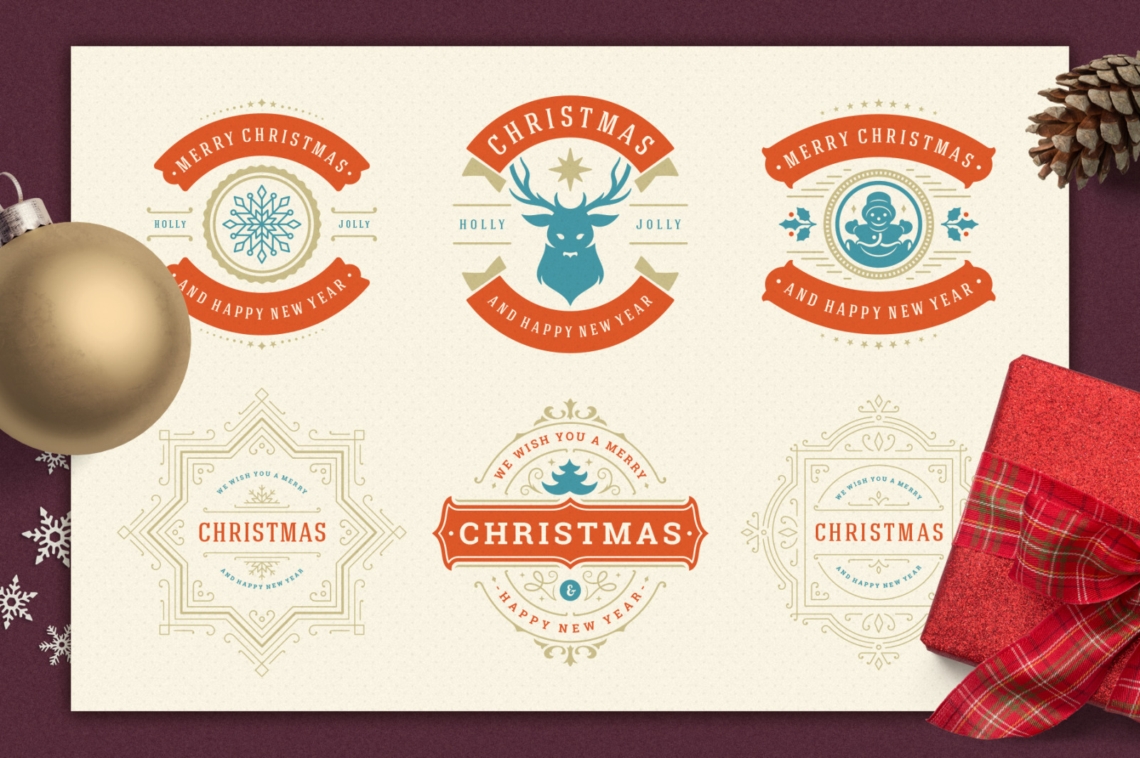 Christmas Retro Design Bundle Christmas Retro Design Bundle