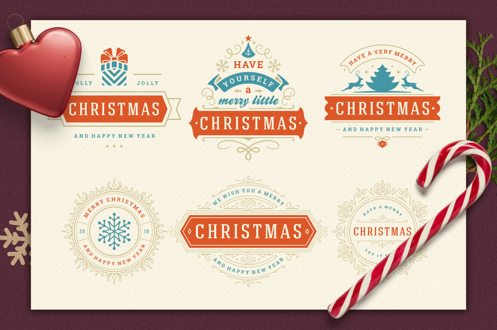 Christmas Retro Design Bundle Christmas Retro Design Bundle