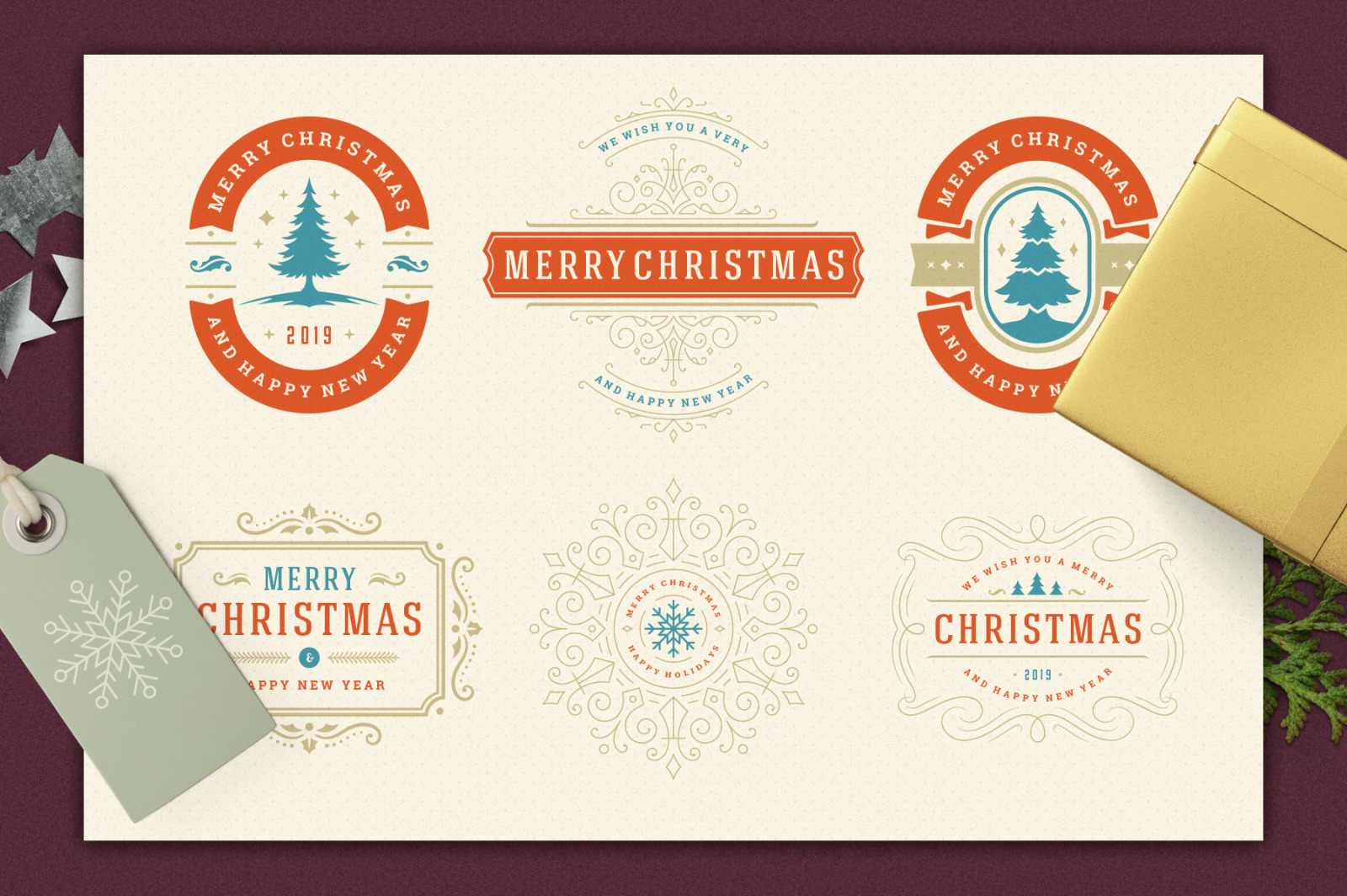 Christmas Retro Design Bundle Christmas Retro Design Bundle