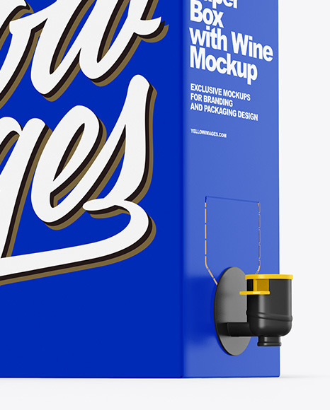 Matte Paper Box with Wine Mockup