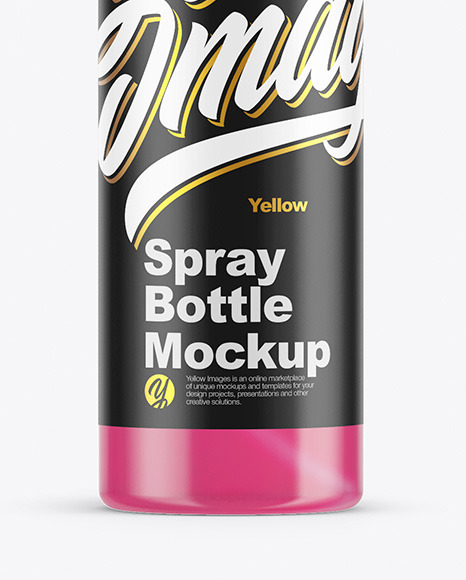 Cloudy Plastic Spray Bottle Mockup