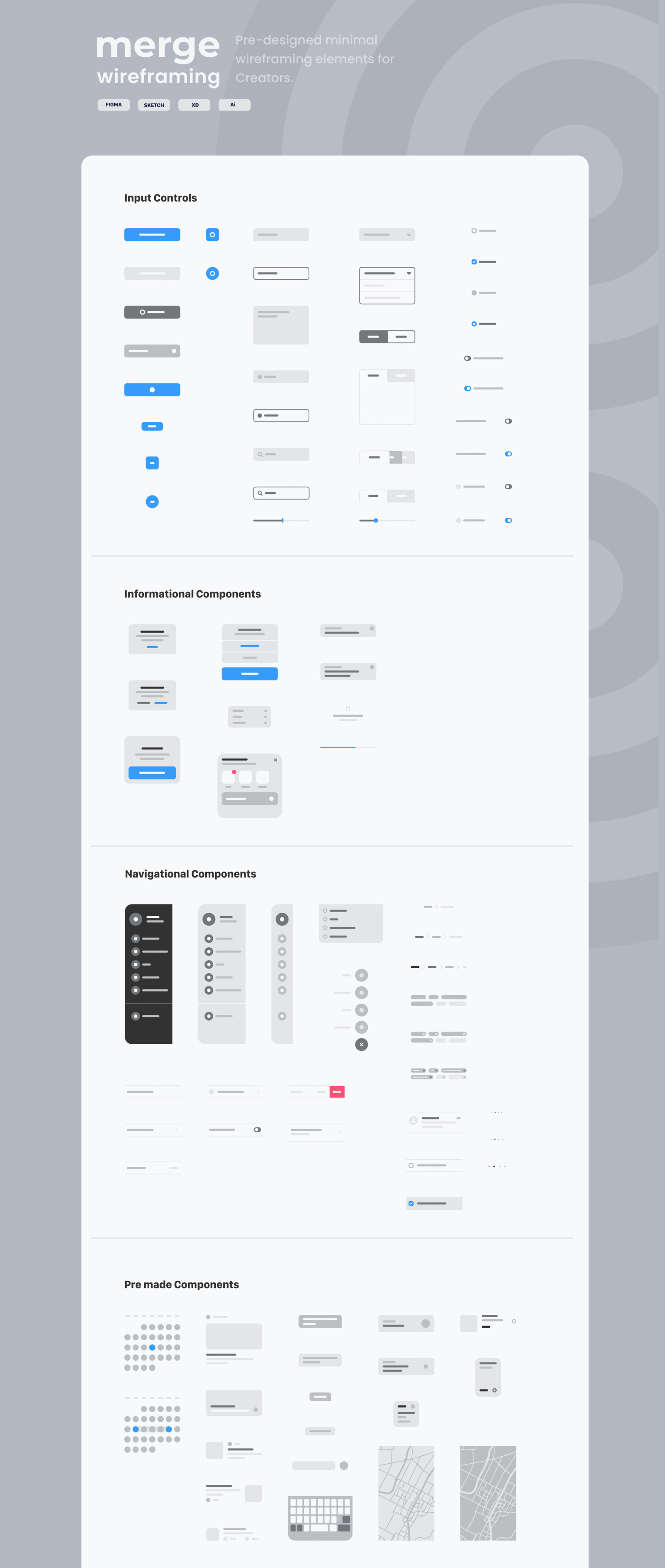 Merge Wireframing UI Kit