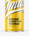 Glossy Aerosol Paint Can with Transparent Cap Mockup