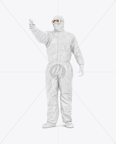 Man in Medical Protective Suit Mockup