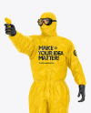 Man in Medical Protective Suit Mockup