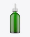 Frosted Green Glass Dropper Bottle Mockup