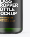 Frosted Green Glass Dropper Bottle Mockup