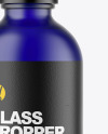 Frosted Blue Glass Dropper Bottle Mockup