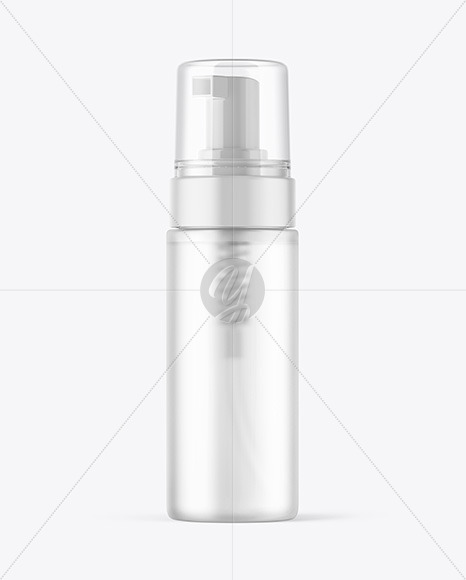 Frosted Cosmetic Bottle with Pump Mockup