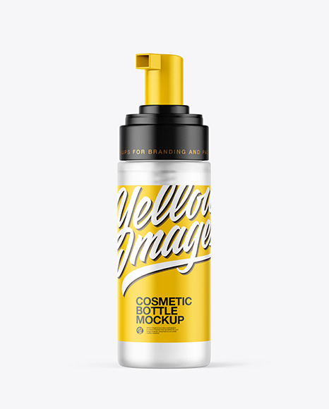 Frosted Cosmetic Bottle with Pump Mockup