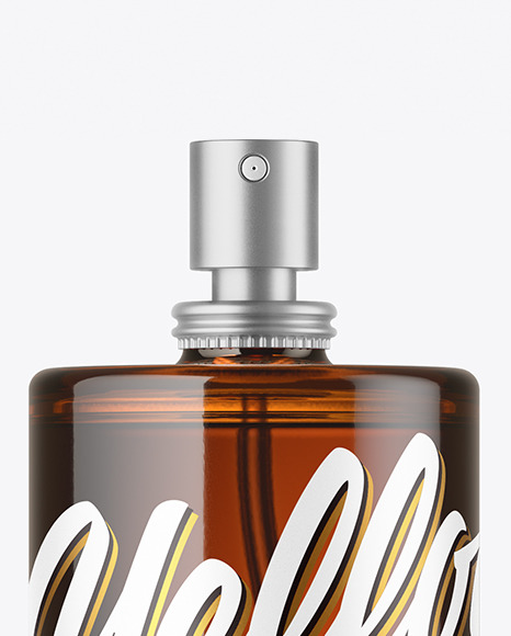 Amber Glass Perfume Bottle Mockup