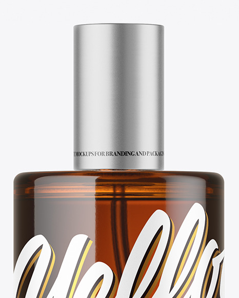 Amber Glass Perfume Bottle Mockup