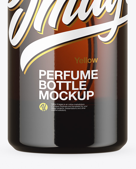 Amber Glass Perfume Bottle Mockup