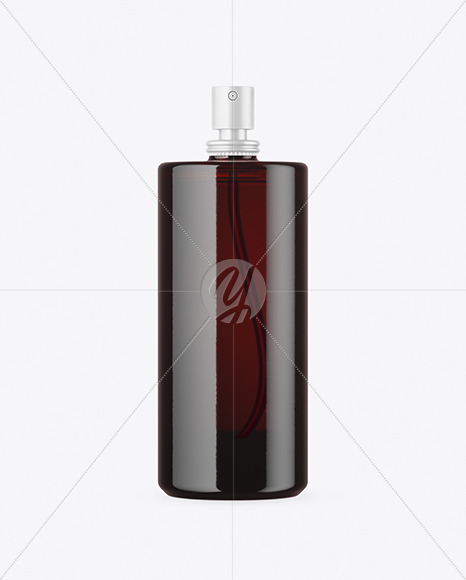 Dark Amber Glass Perfume Bottle Mockup