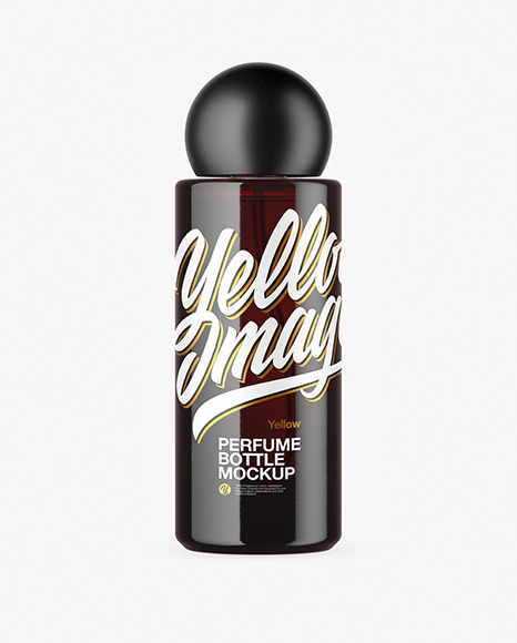 Dark Amber Glass Perfume Bottle Mockup