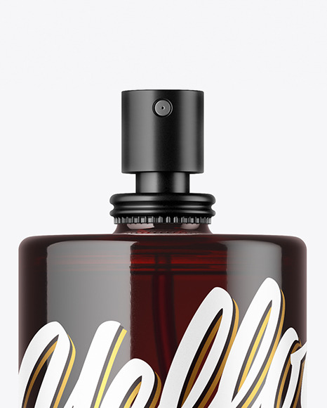 Dark Amber Glass Perfume Bottle Mockup