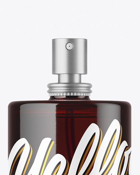 Dark Amber Glass Perfume Bottle Mockup