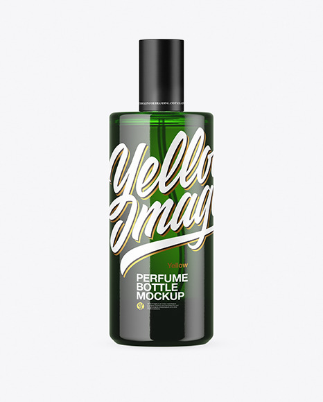 Green Glass Perfume Bottle Mockup