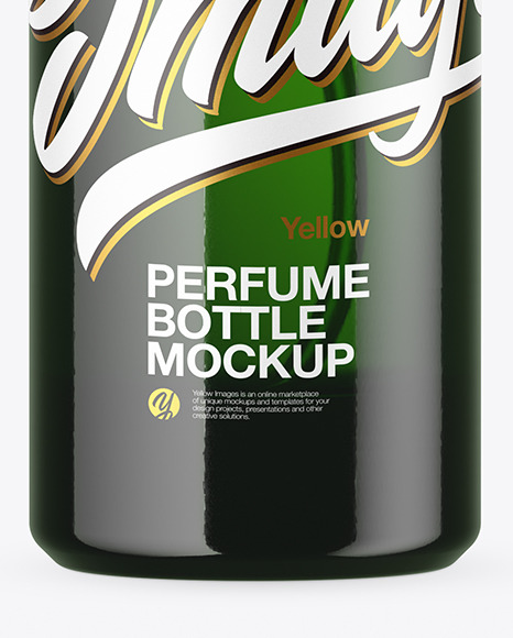 Green Glass Perfume Bottle Mockup