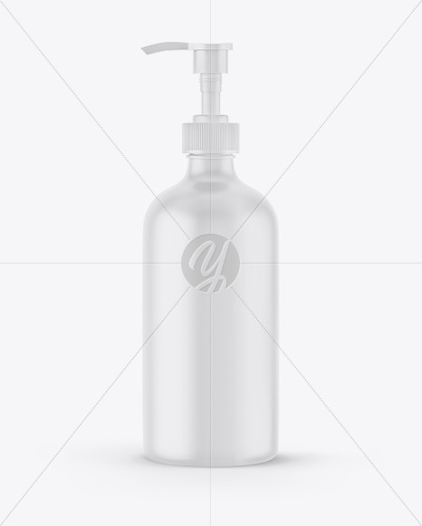 Matte Cosmetic Bottle with Pump Mockup