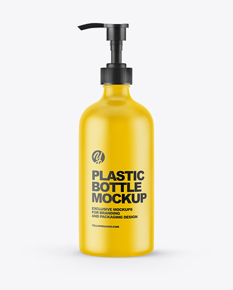 Matte Cosmetic Bottle with Pump Mockup - Hair bottle mockup