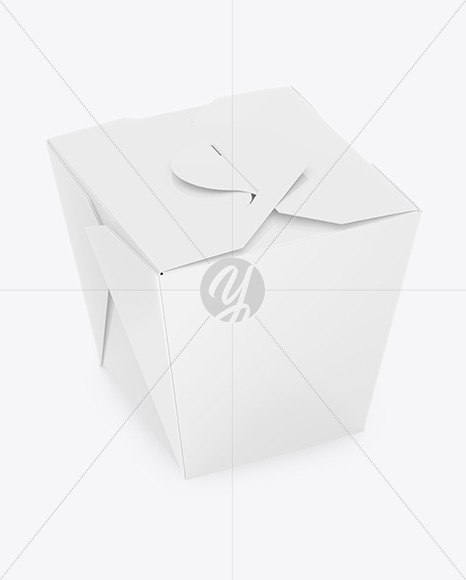 Glossy Paper Noodles Box Mockup - High Angle Shot