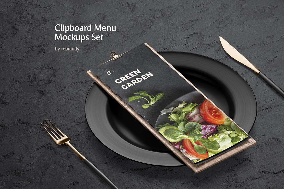 Clipboard Menu Mockups Set Clipboard Menu Mockups Set