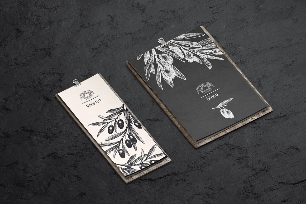 Clipboard Menu Mockups Set