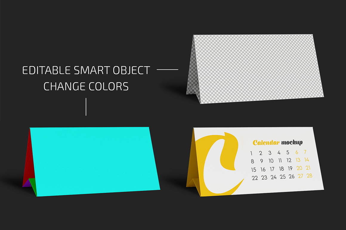 Desk Calendar v02 Mockup Set Desk Calendar v02 Mockup Set