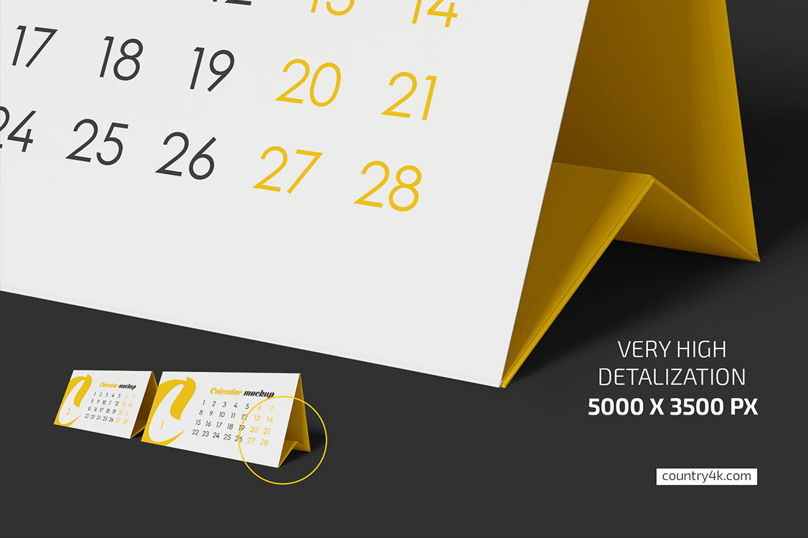 Desk Calendar v02 Mockup Set Desk Calendar v02 Mockup Set