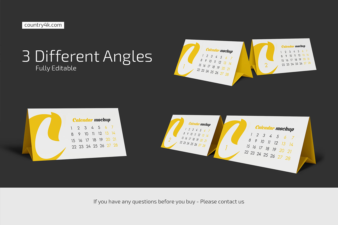 Desk Calendar v02 Mockup Set Desk Calendar v02 Mockup Set