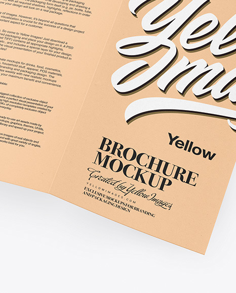 Kraft Broсhure with Pen Mockup