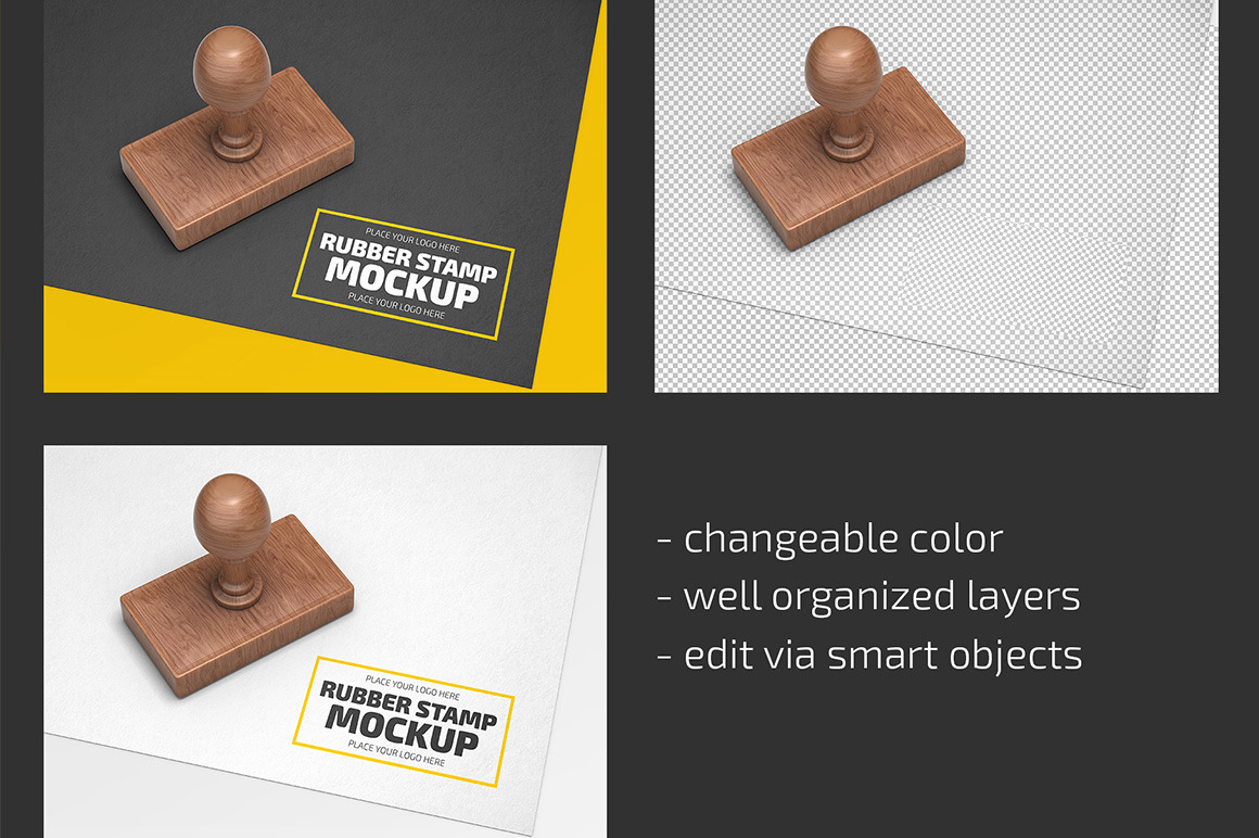 Rubber Stamp Mockup Set Rubber Stamp Mockup Set