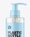 Clear Plastic Bottle with Pump Mockup