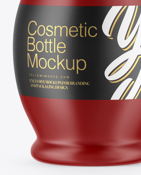 Matte Cosmetic Bottle with Pump Mockup