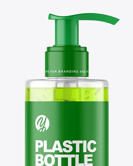 Clear Cosmetic Bottle with Pump Mockup