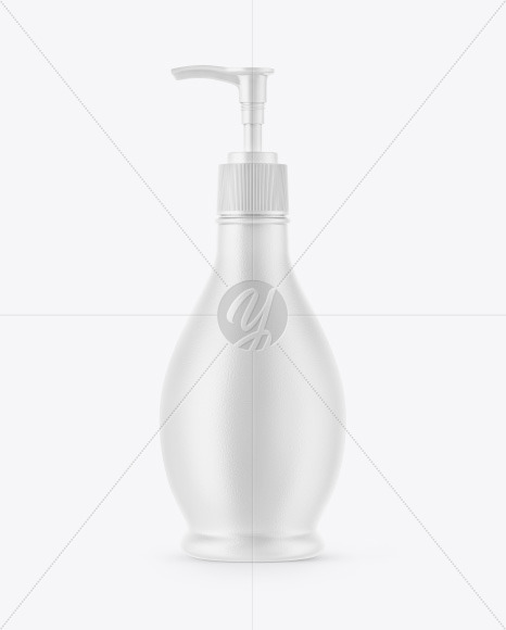 Ceramic Cosmetic Bottle with Pump Mockup