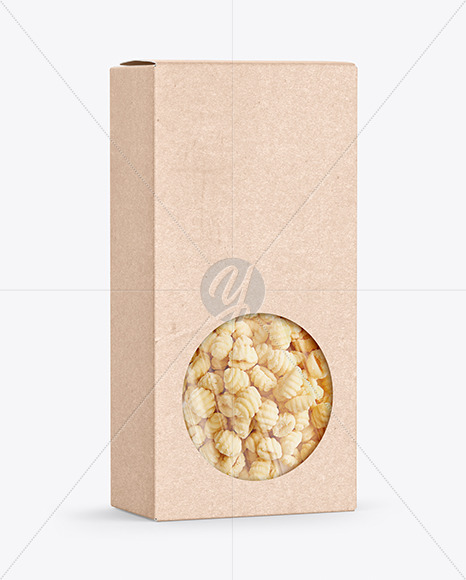 Kraft Paper Box with Gnocchi Mockup