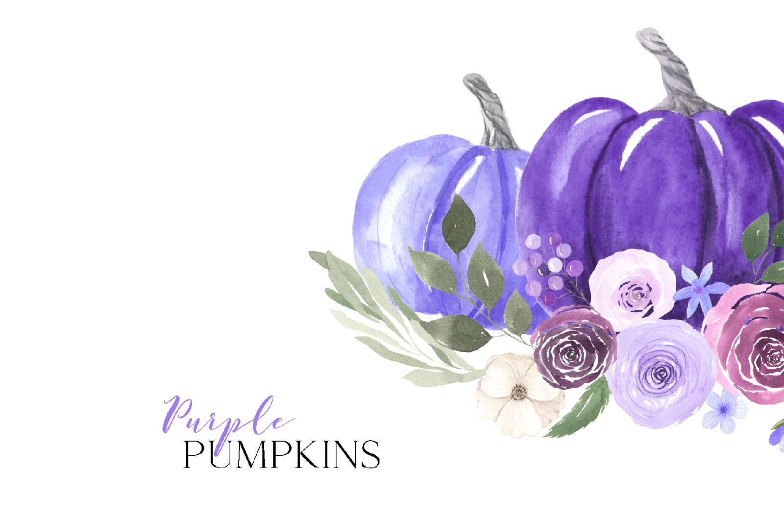 Watercolor Pastel Pumpkins Bundle